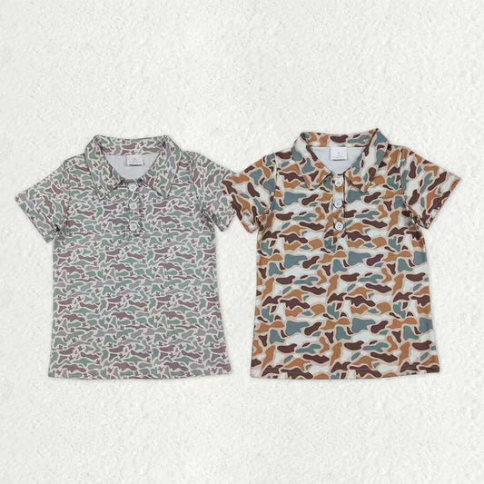 Sibling Baby Boys Short Sleeves Southern Camo Buttons Hunting Shirts Tops RTS