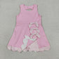 Baby Girls Sleeveless Bows Yoga Shorts Ruffle Knee Length Pink Dress RTS