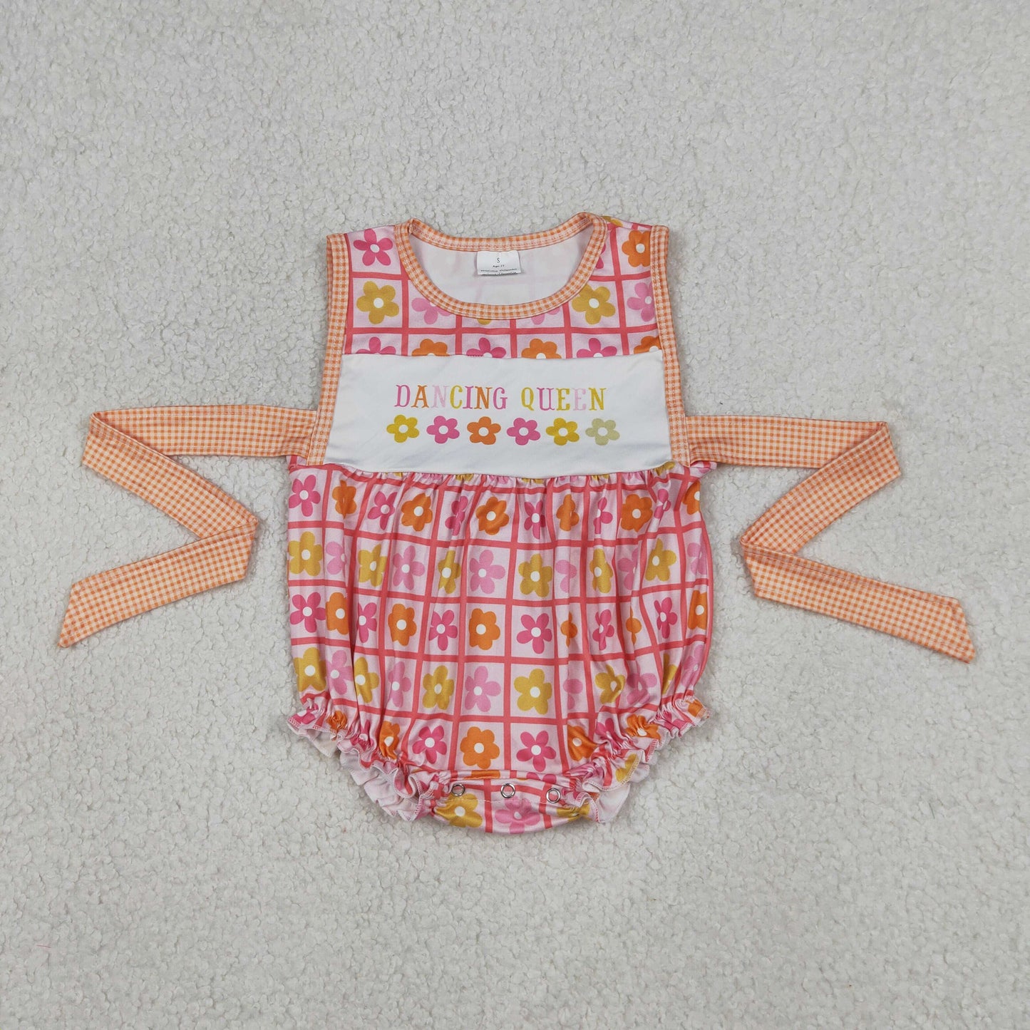 Baby Girls Infant Sleeveless Dancing Queen Flower Bubble Romper RTS