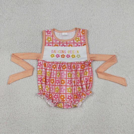 Baby Girls Infant Sleeveless Dancing Queen Flower Bubble Romper RTS