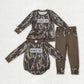 Sibling Baby Boys Kids Long Sleeves Embroidery Mama's Boy Camo Romper Set RTS