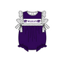 ( Moq 5 Each Style ) Baby Boys Girls Short Sleeves Team Sibling Purple Romper Dress Set