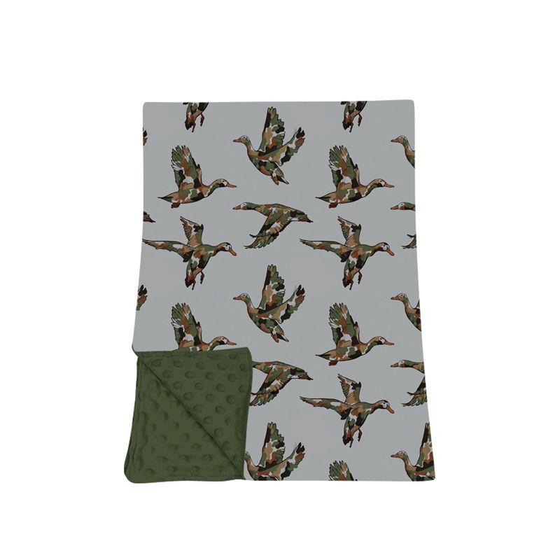 ( Moq 5 ) Preorder Baby Boys Toddler Camo Ducks Green Blanket