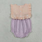 Baby Girls Infant Summer Purple Stripes Bubble Romper RTS