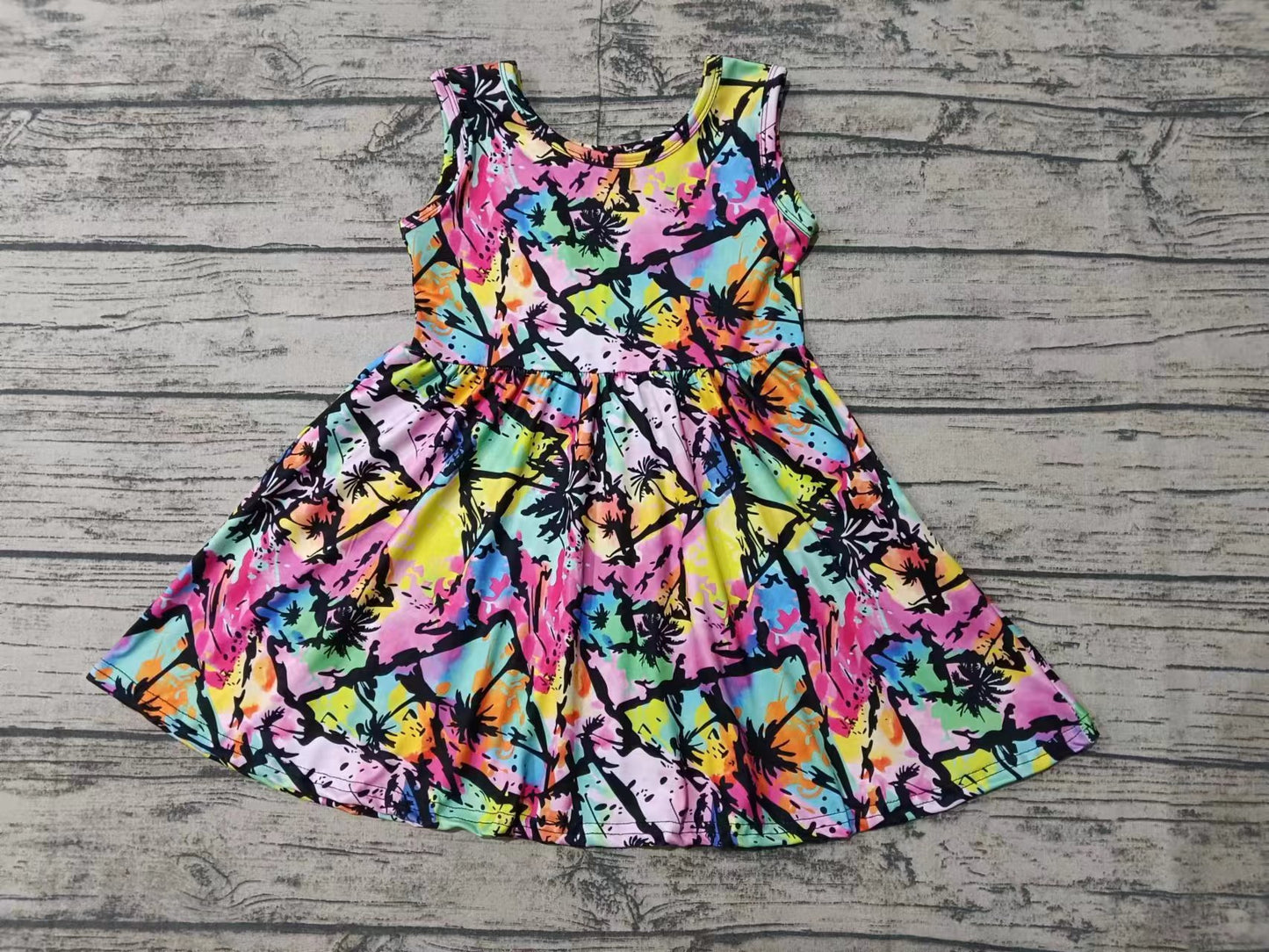 Baby Girl Sleeveless Colorful Knee Length Dress Moq 5