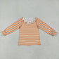 Baby Girl Long Sleeves Orange Stripes Ruffle Shirt Tops RTS