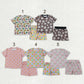 Sibling Baby Girls Kids Short Sleeves Flower Shirts Shorts Sets Summer Clothes RTS