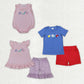 Sibling Baby Boys Girls Kids Embroidery Animals Tops Shorts Sets Romper Summer Clothes RTS