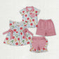 Sibling Baby Boys Girls Kids Short Sleeves Apple Tops Red Plaid Shorts Sets Back to School Clothes