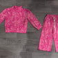 ( No moq ) Preorder Baby Girls Kids Pink Long Sleeves Leaves Shirt Pants Camo Set Clothes