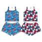 ( Moq 5 Each Style ) Sibling Baby Girls Kids Flags Popsicle Flower Shirt Shorts Sets 4th of July Clothes