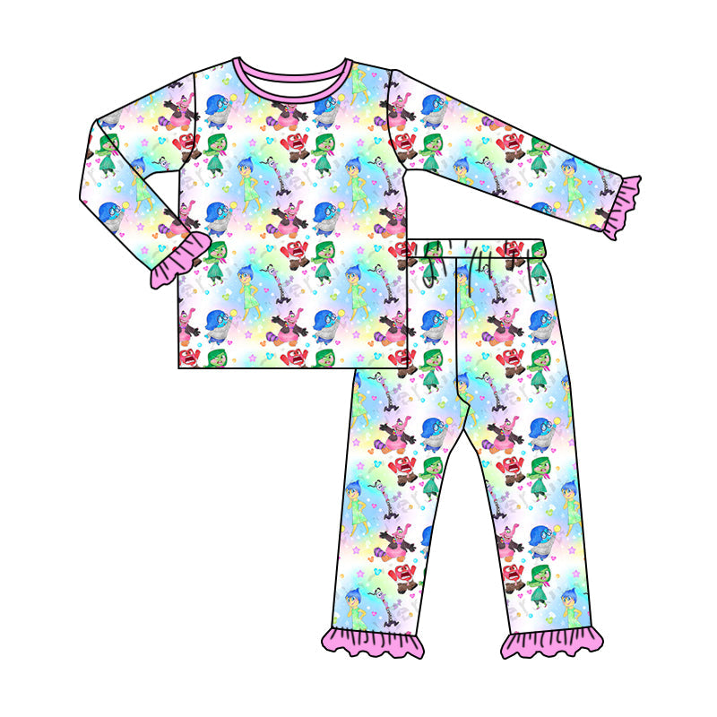 Baby Girl Long Sleeves Cartoon Movie Shirt Pants Pajamas Set