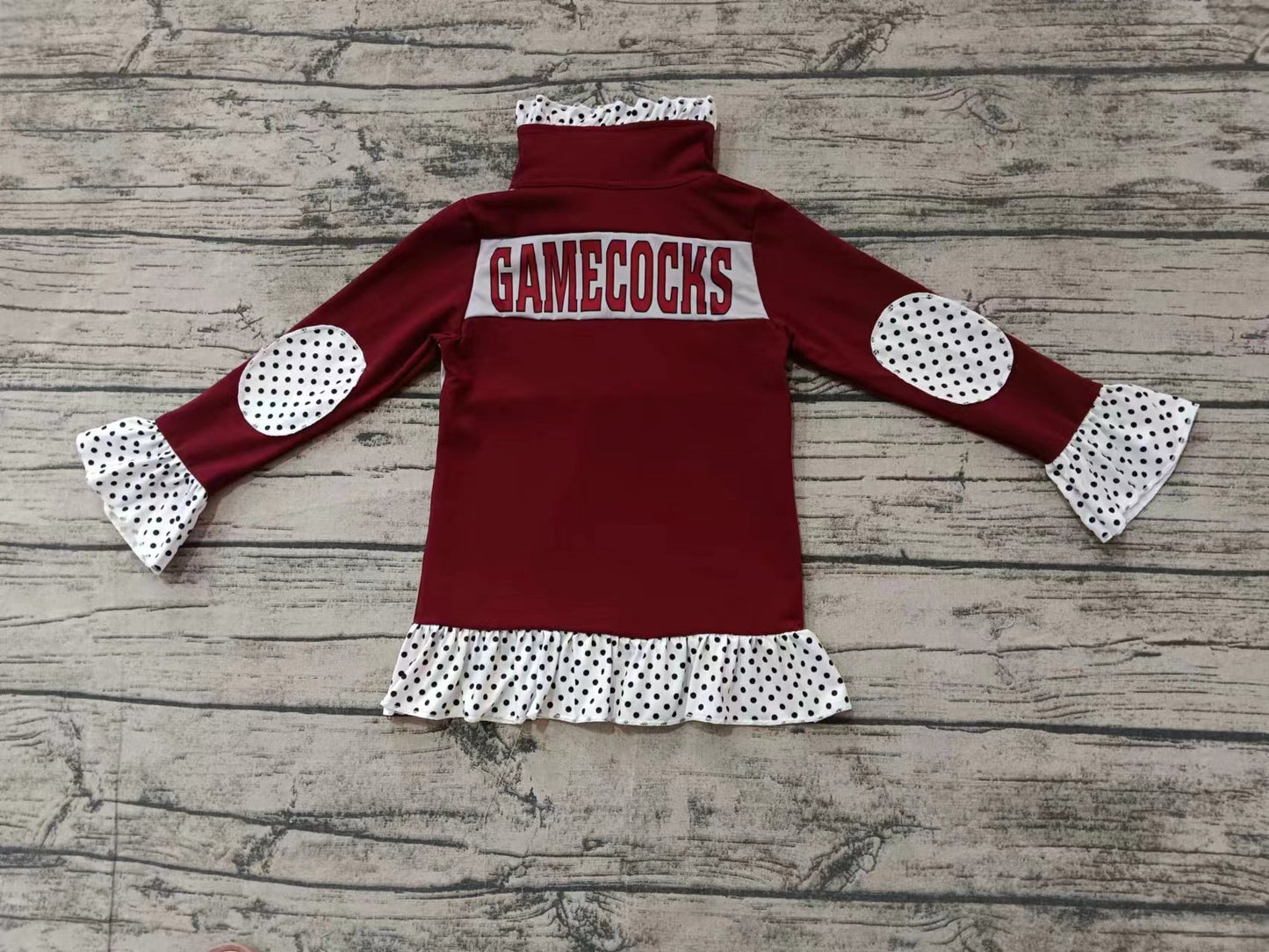 Baby Girl Long Sleeves Gamecocks Zipper Team Shirt