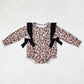 Baby Girl Long Sleeves Leopard Bows Sibling Romper Clothes Set