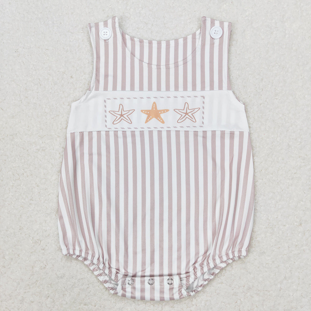 Baby Boy Girl Sibling Star Fish Stripes Dress Romper Set