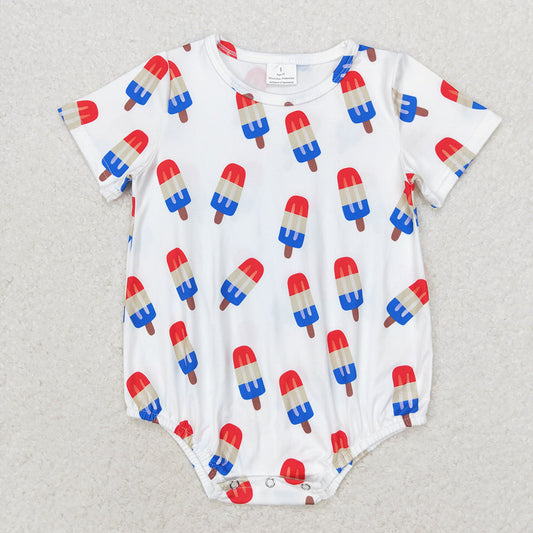 Baby Boy Short Sleeves Popsicle July 4th Romper