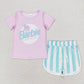 Baby Girl Short Sleeves Doll Pink Shirt Stripes Shorts Summer Set