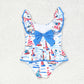 Baby Girl Blue Boats Bow Bummie Bows One Piece Swimsuit