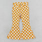 Baby Girl Orange Checkered Bell Denim Pants