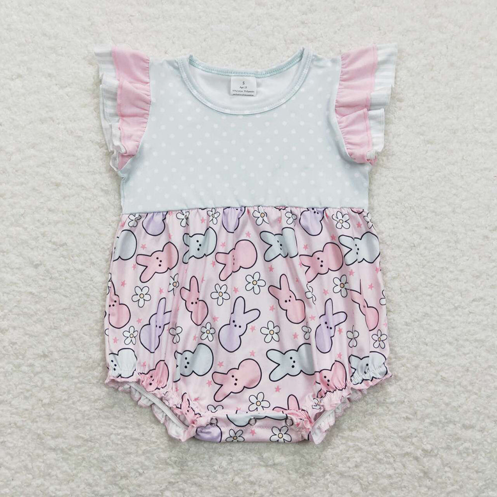 Baby Girl Easter Rabbits Sibling Dress Rompers