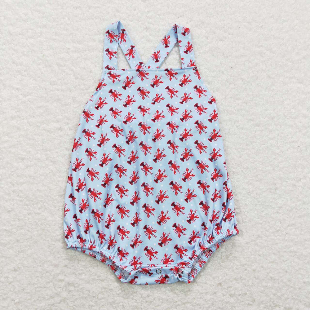 Baby Boy Girl Sibling Crawfish Sleeveless Bubble Romper