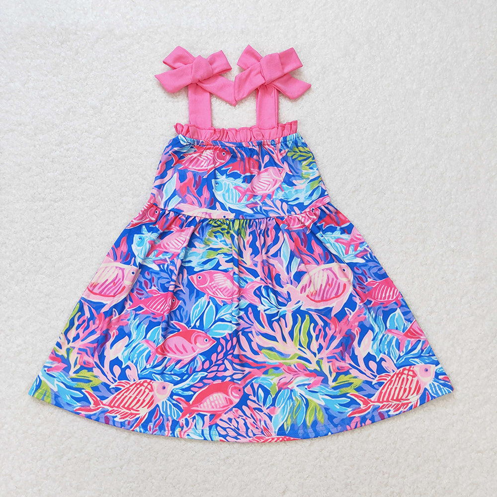 Baby Girl Straps Fish Knee Length Dress