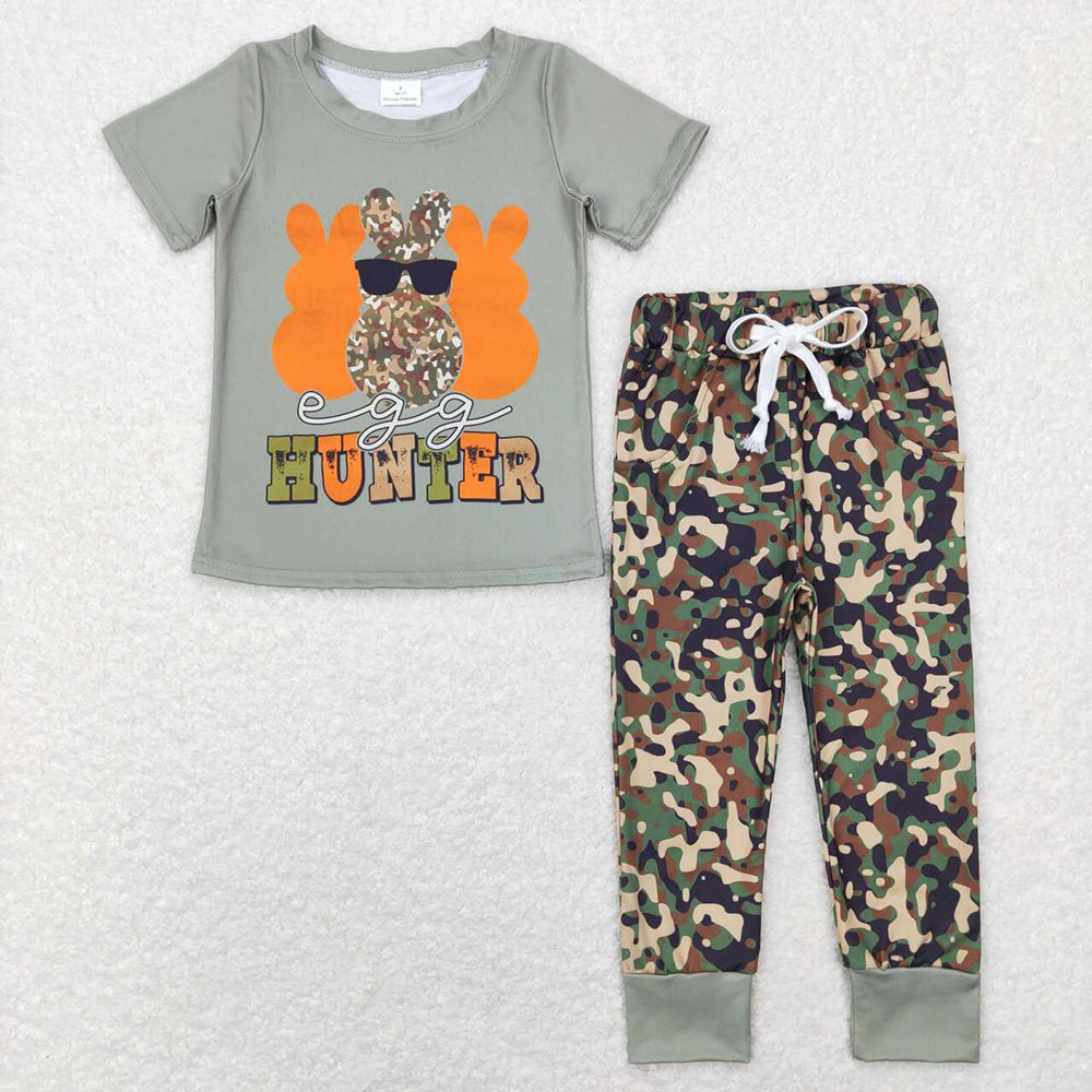 Baby Boy Girl Easter Rabbit Camo Sibling Clothes Set