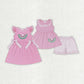 Baby Girl Embroidery Watermelon Pink Sibling Dress Set