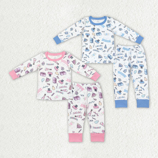 Baby Boy Girl Sibling Birthday Shirt Pants Pajamas Set