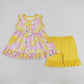 Baby Girls Lemon Pockets Tunic Ruffle Shorts Clothes Sets