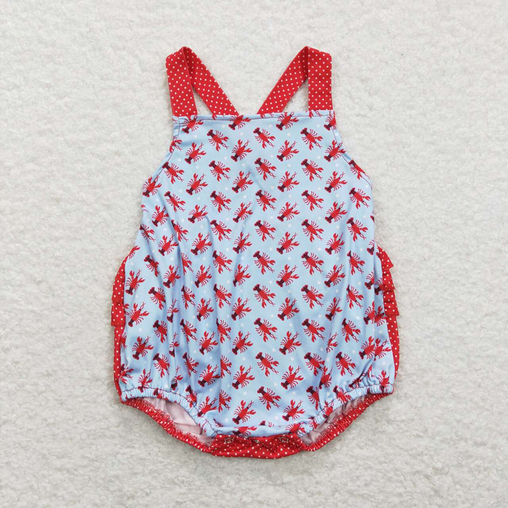 Baby Boy Girl Sibling Crawfish Sleeveless Bubble Romper