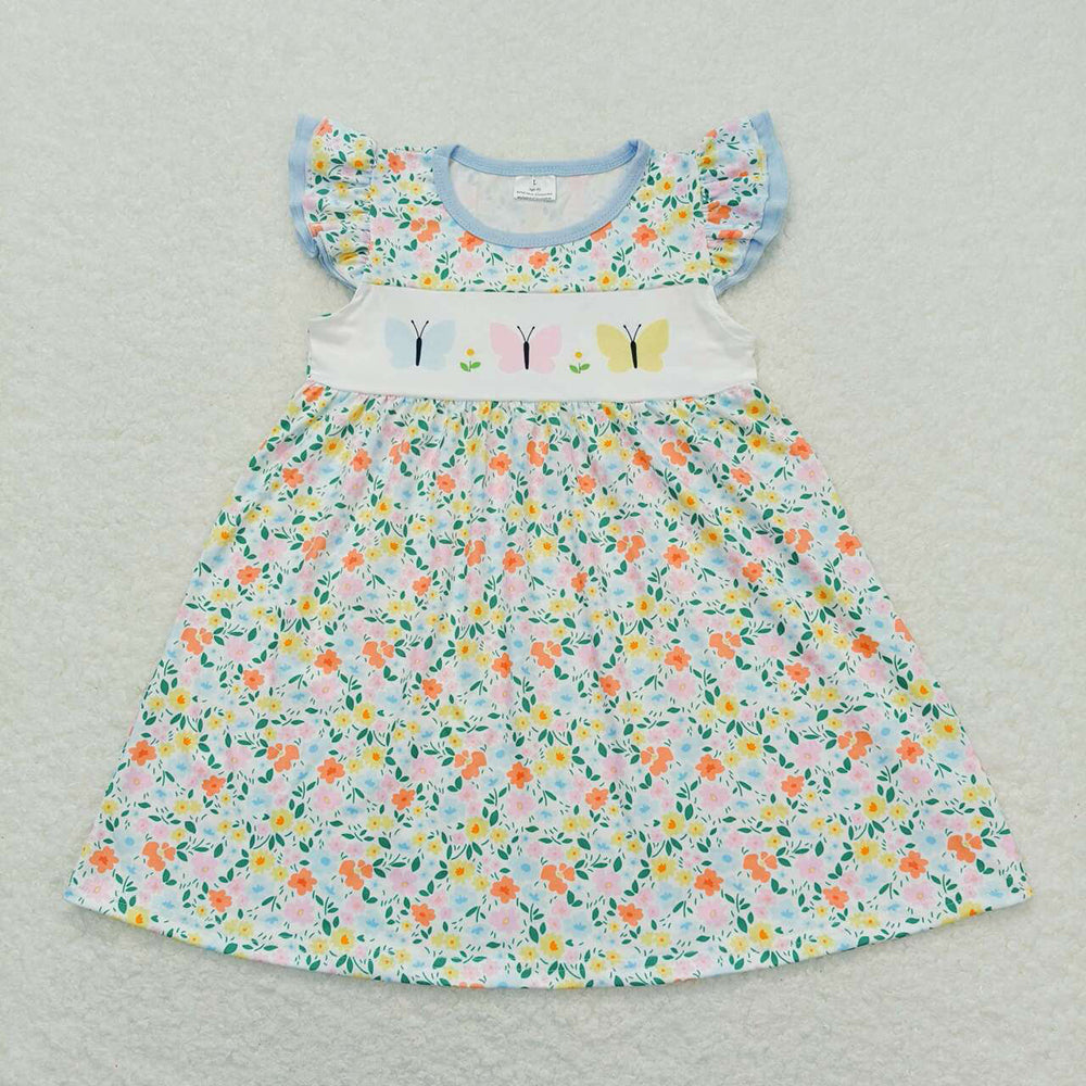 Baby Girl Floral Butterfly Sibling Sister Dress Romper Clothes Sets