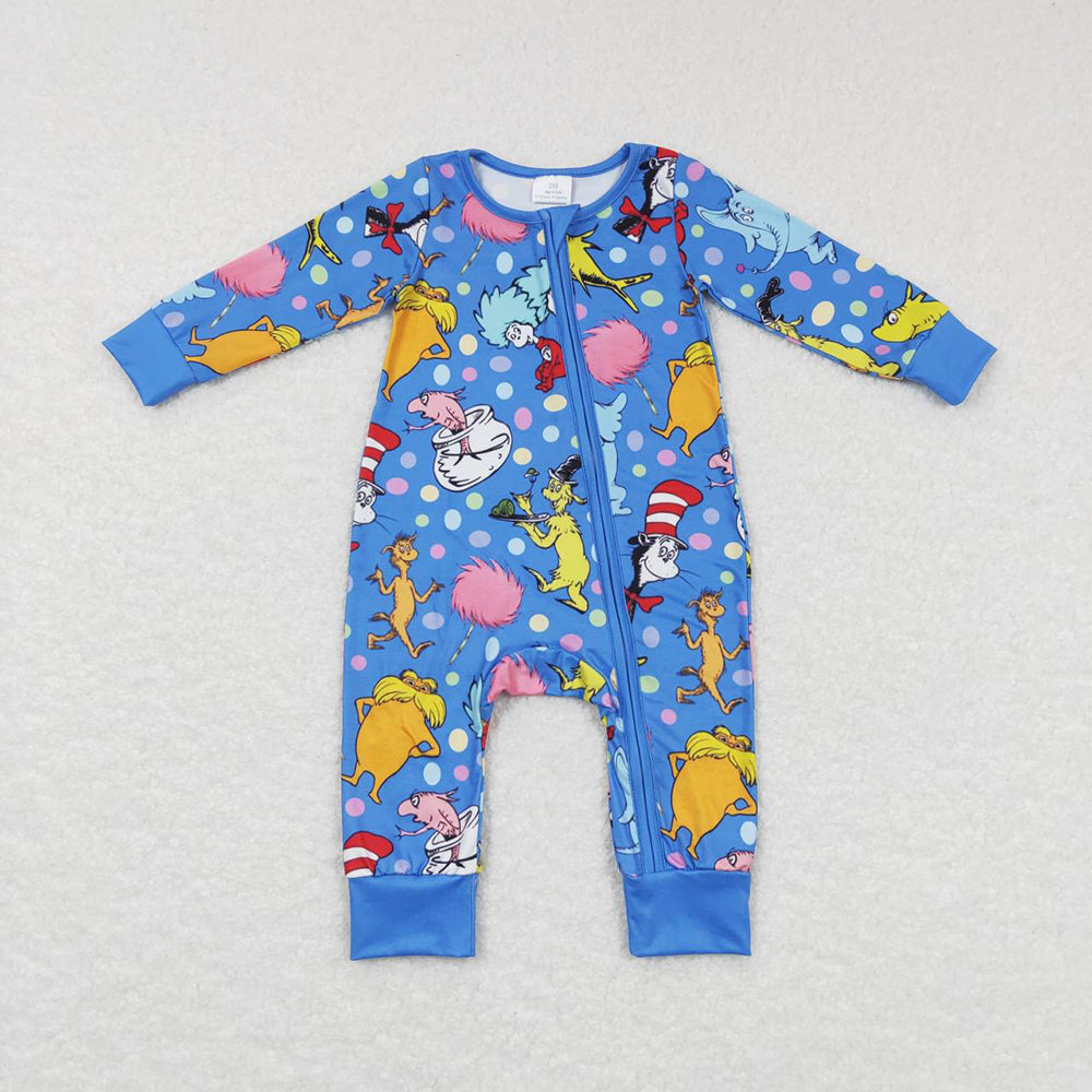 Baby Boy Girl Reading Sibling Blue Dress Romper Tops