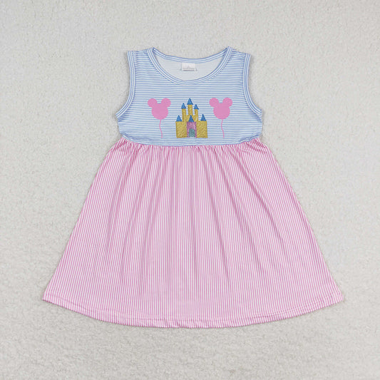 Baby Girls Sleeveless Castle Pink Dress