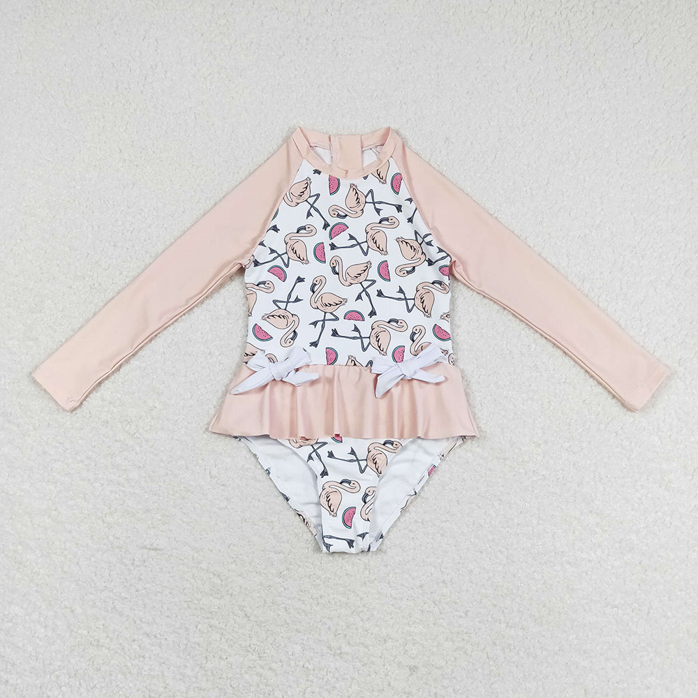 Baby Girl Flamingo Long Sleeves Swimsuit