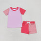 Baby Girl Short Sleeves Pink Shirt Shorts Cotton Set