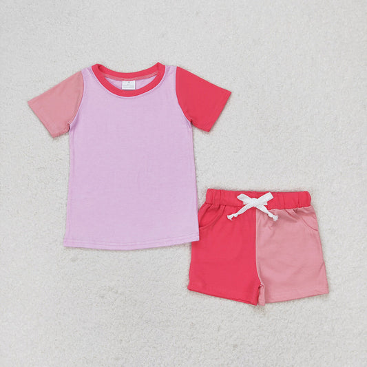 Baby Girl Short Sleeves Pink Shirt Shorts Cotton Set