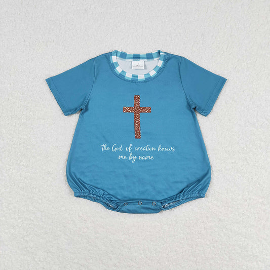 Baby Boy Short Sleeves Cross Summer Bubble Romper