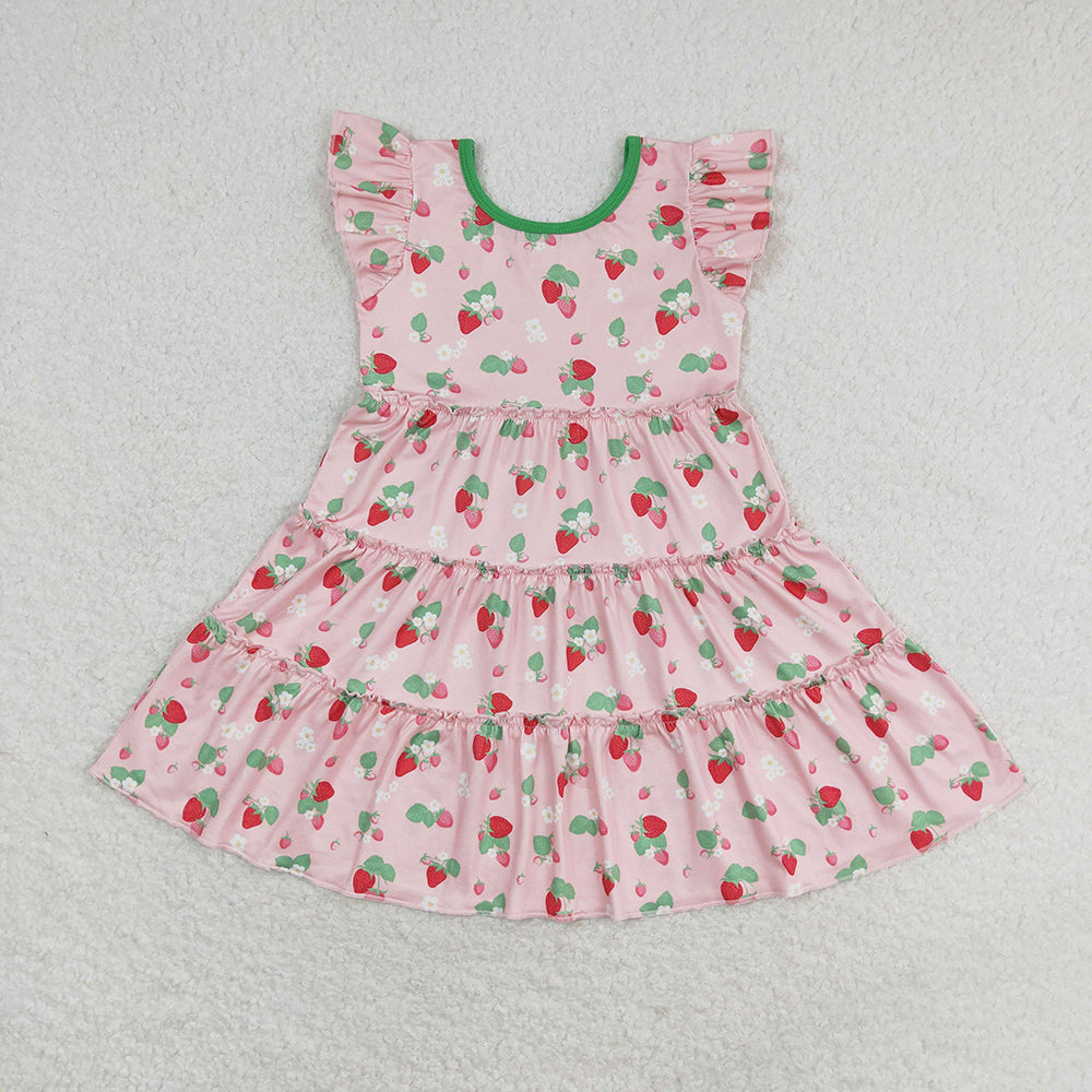 Baby Girl Strawberry Short Sleeves Twirl Dress