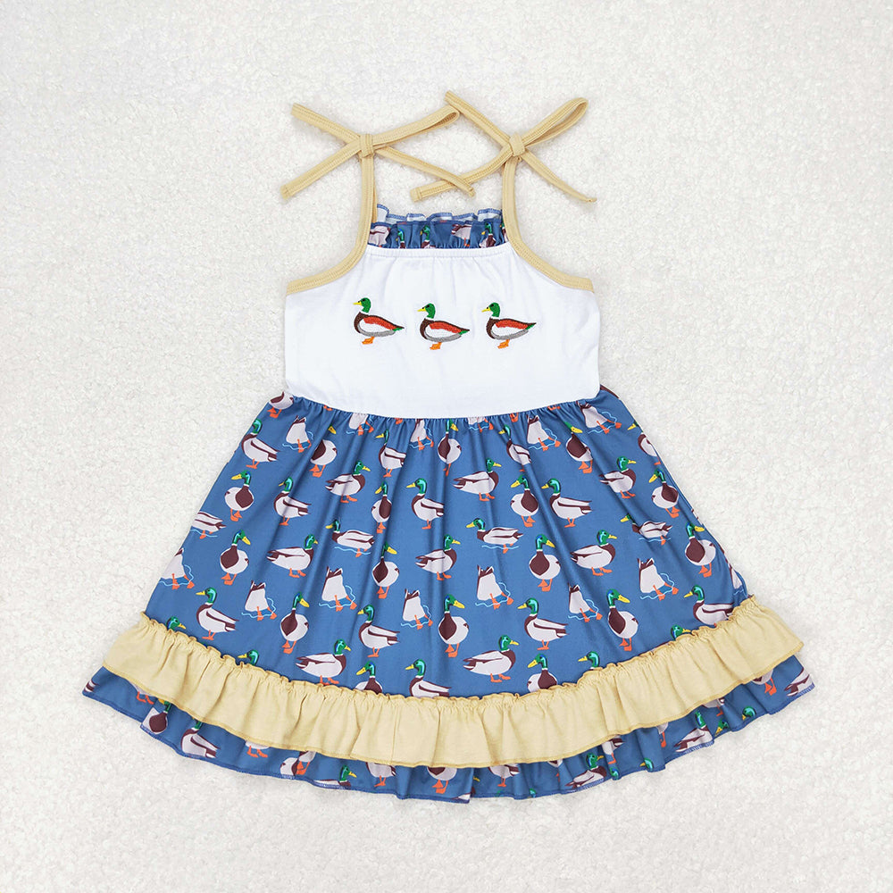 Baby Girl Ducks Straps Ruffle Summer Dress