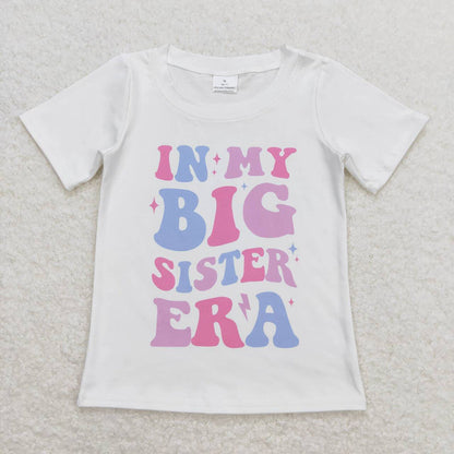 Baby Girl Short Sleeves Big Littler Sister Sibling Tee Shirts Tops