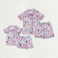 Mommy & Me Baby Girl Adult Singer Buttons Top Shorts Pajamas Set