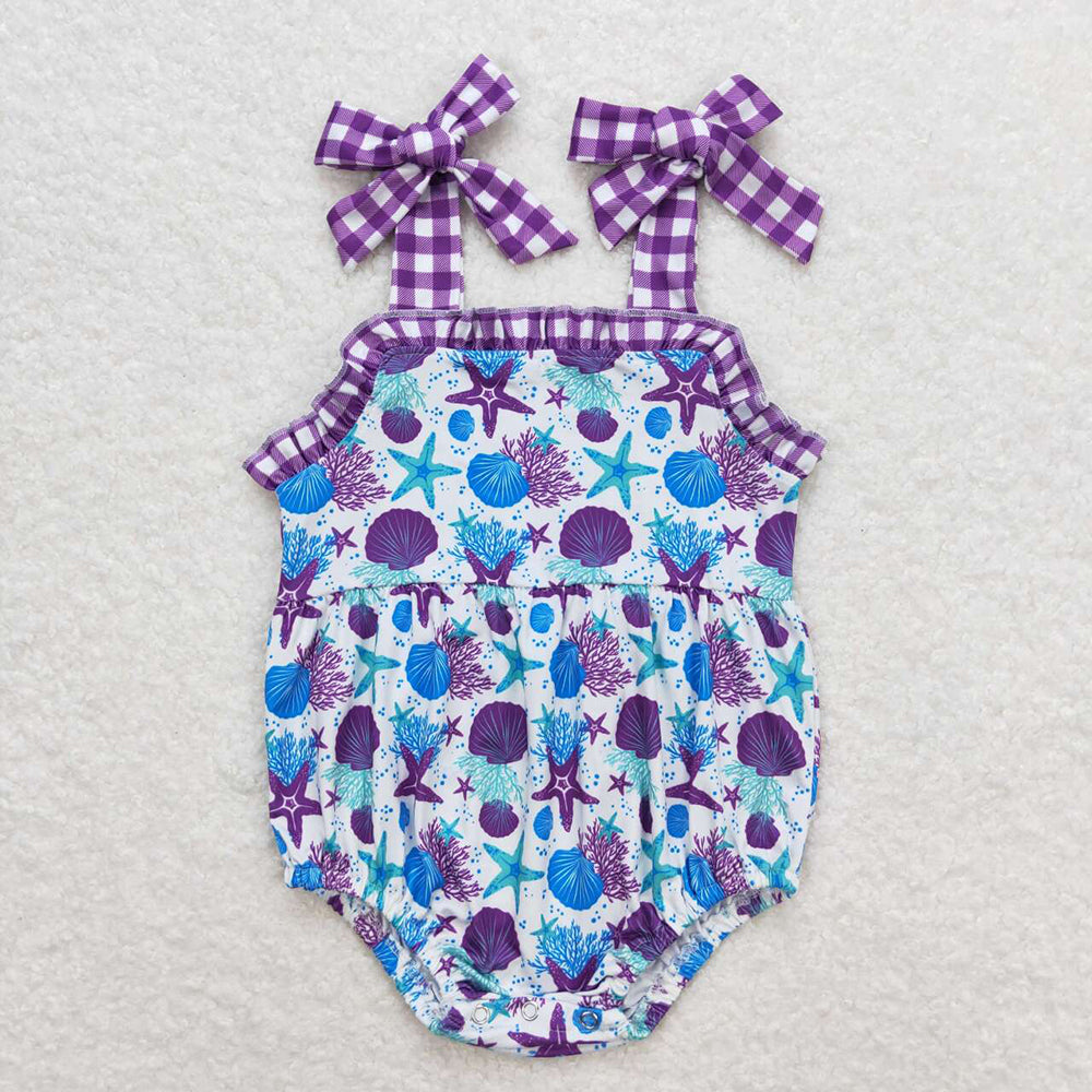 Baby Girl Sleeveless Purple Starfish Sister Sibling Dress Romper Clothes Set