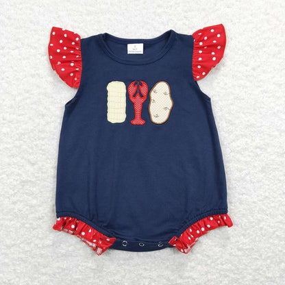 Baby Boy Girl Embroidery Crawfish Sibling Sister Brother Set