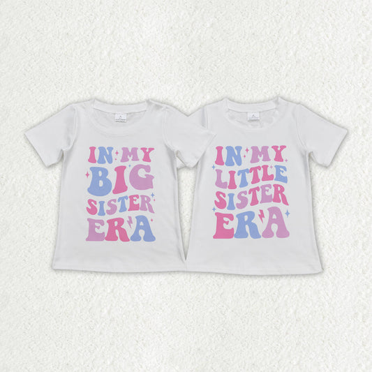 Baby Girl Short Sleeves Big Littler Sister Sibling Tee Shirts Tops