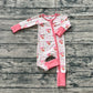Baby Kids Infant Long Sleeves Christmas Santa Bows Zipper Romper RTS