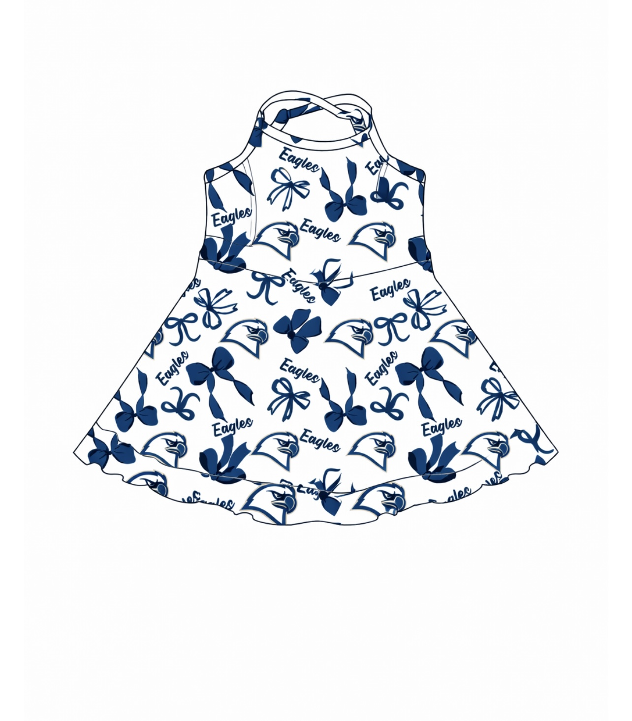 ( Moq 5 ) Baby Girls Toddler Straps Bows Team Knee Length Dresses Set