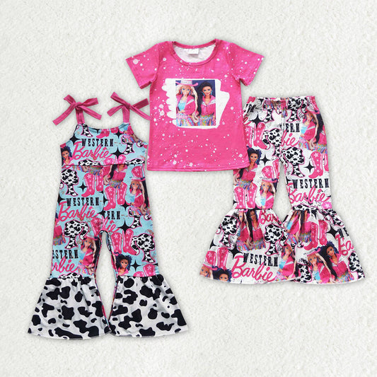 Baby Girl Western Doll Bell Pants Sibling Sister Jumpsuit Set