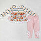 Baby Girl Fall Pumpkin Stripes Pocket Tunic Pants Thanksgiving Set