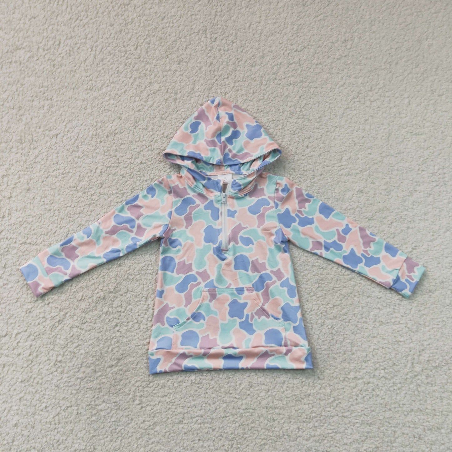 Baby Boys Kids Long Sleeves Pocket Hoodie Zipper Shirt Camo Tops RTS